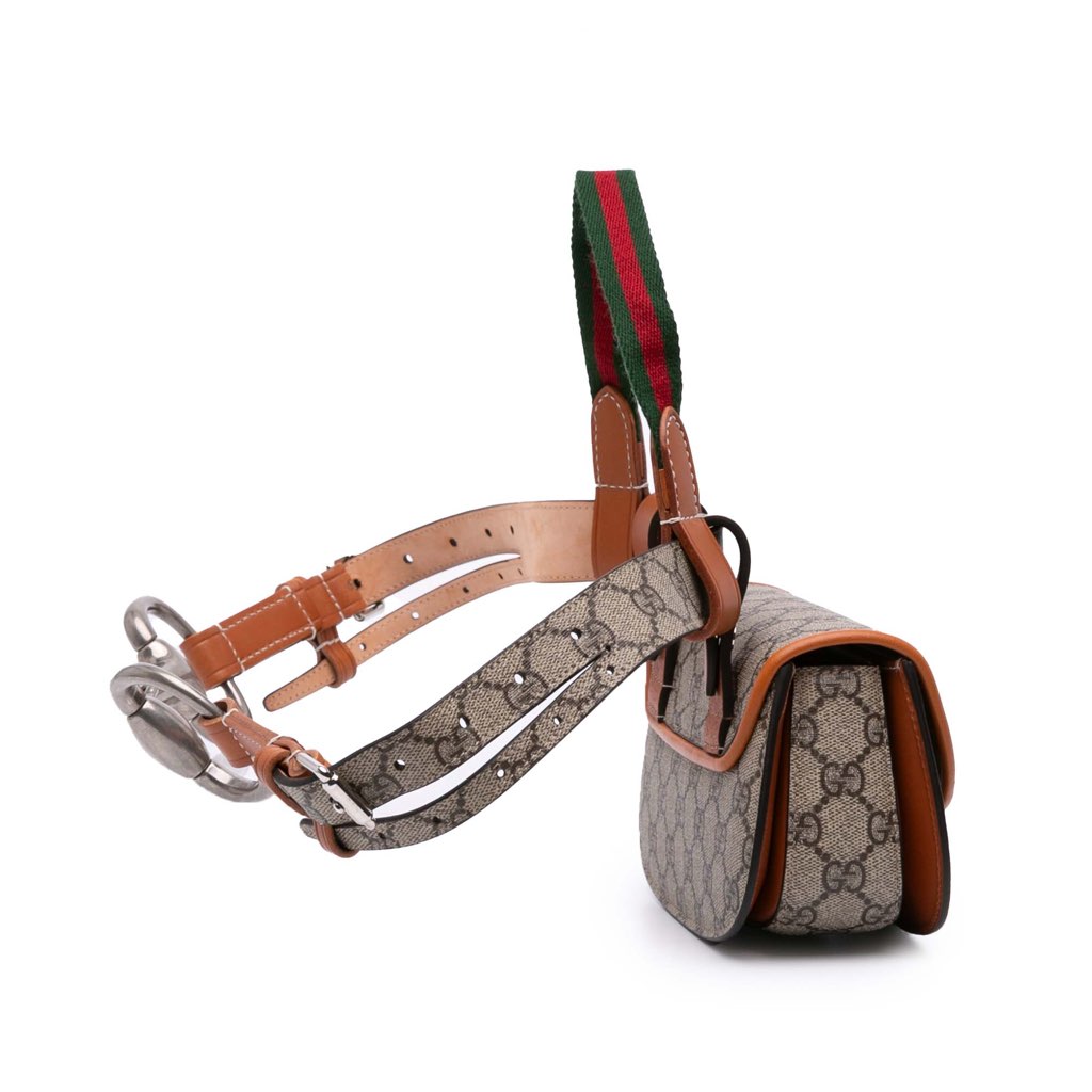 Gucci Mini GG Supreme Web Bamboo 1947 Belt Bag - Back view