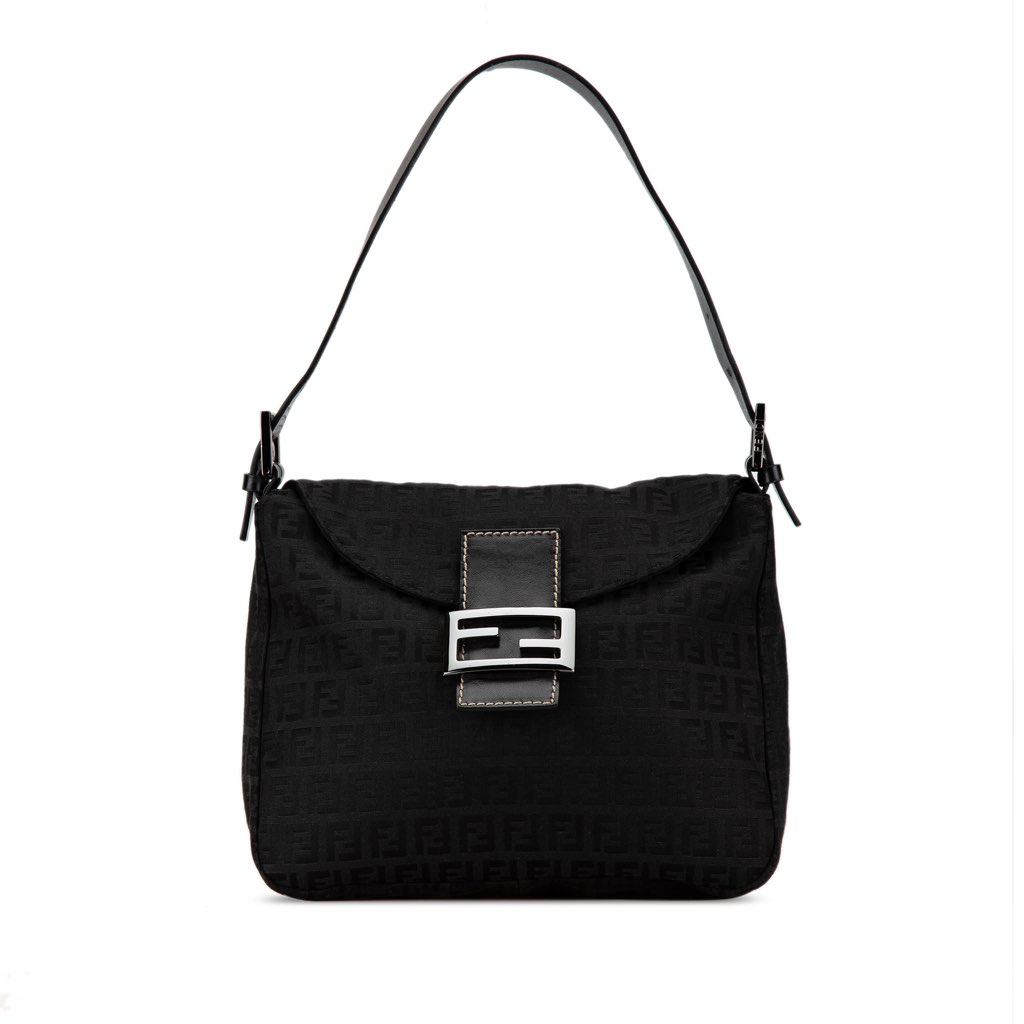 Fendi Zucchino Canvas Double Flap Mamma