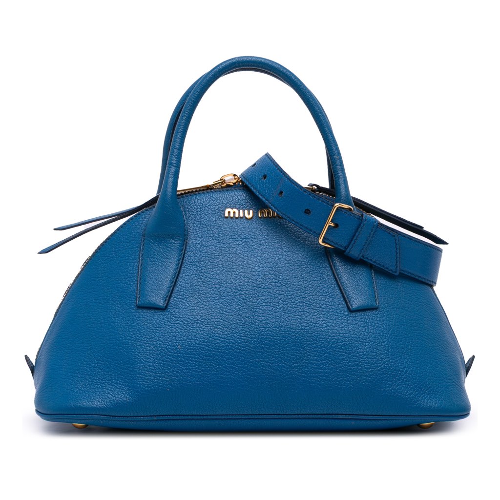 Miu Miu Goatskin Madras Bowling Bag