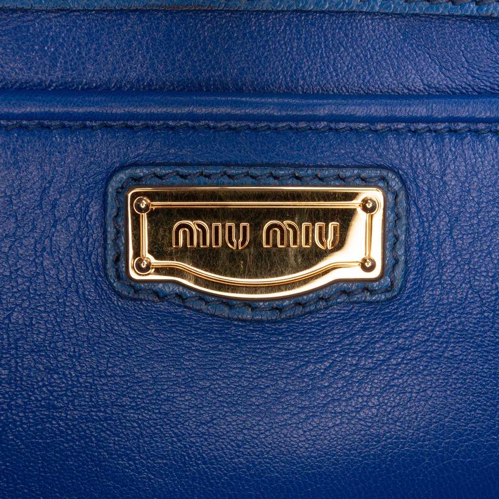 Miu Miu Goatskin Madras Bowling Bag - 5