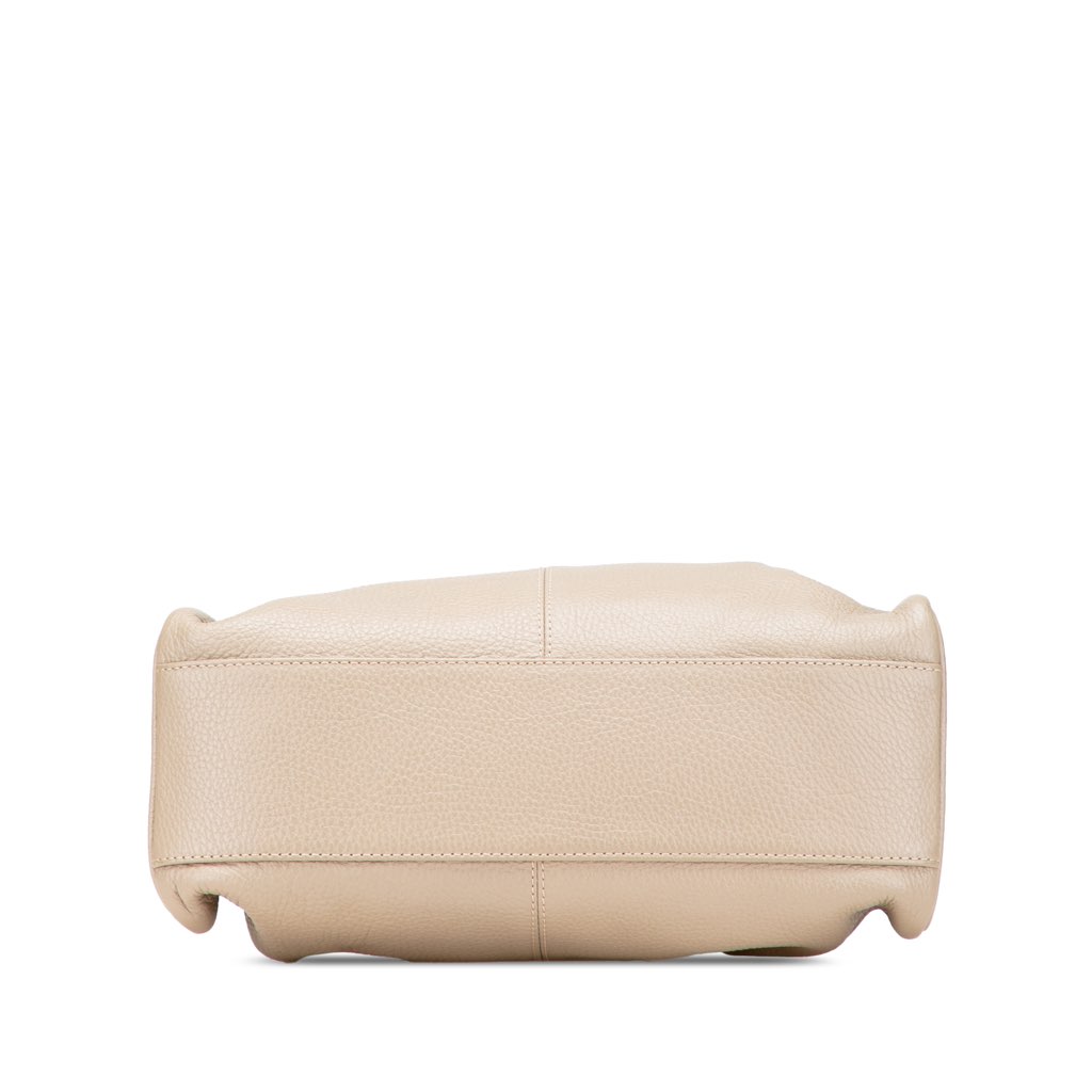 Burberry House Check Trimmed Leather Horn Toggle Tote - 3