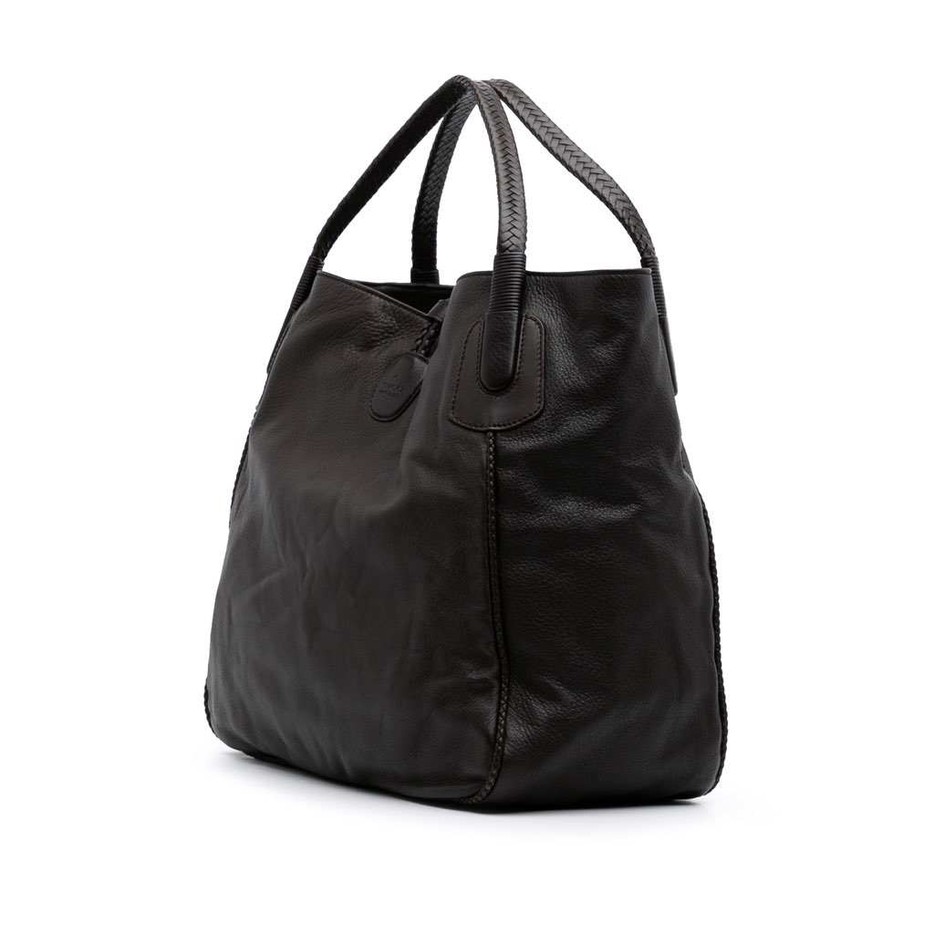 Gucci Large Pebbled Deerskin Bamboo Hip Tote - 2