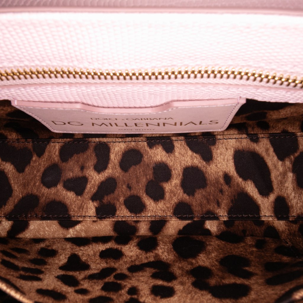 Dolce & Gabbana Iguana Embossed Calfskin Crystal Embellished DG Millennials Crossbody - 4