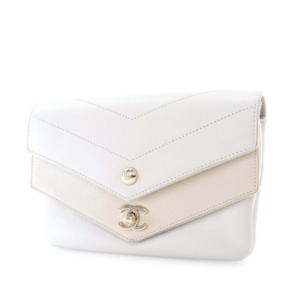 Chanel Quilted Sheepskin Double Chevron Belt Bag - 2