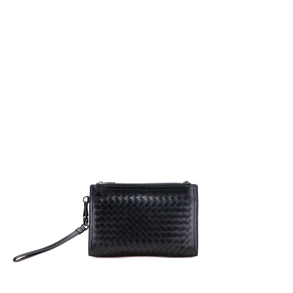 Bottega Veneta Nappa Intrecciato Double Zip Clutch