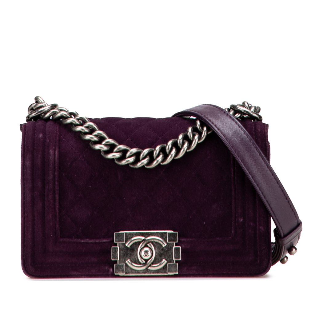Chanel Small Quilted Velvet Boy Flap
