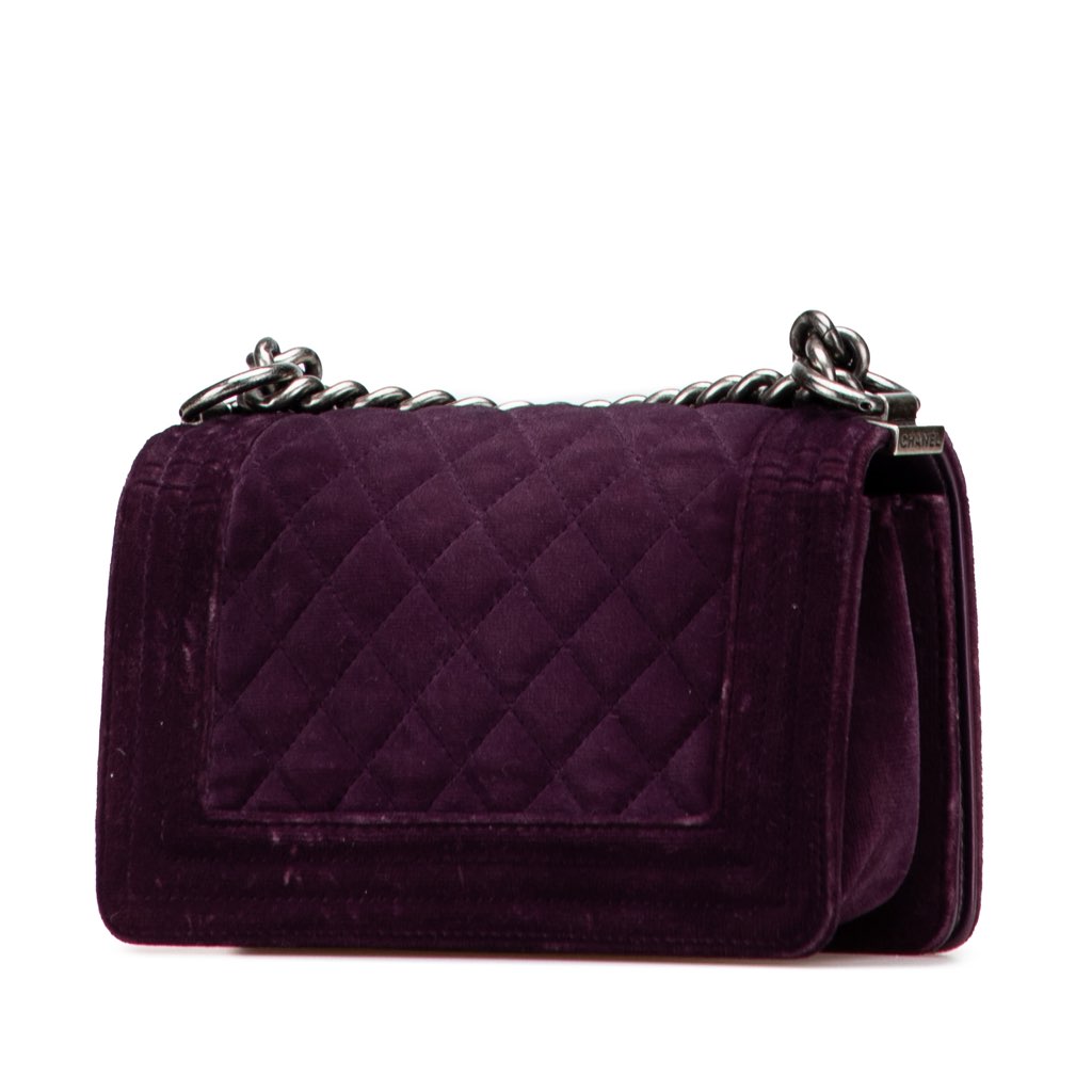 Chanel Small Quilted Velvet Boy Flap - 2