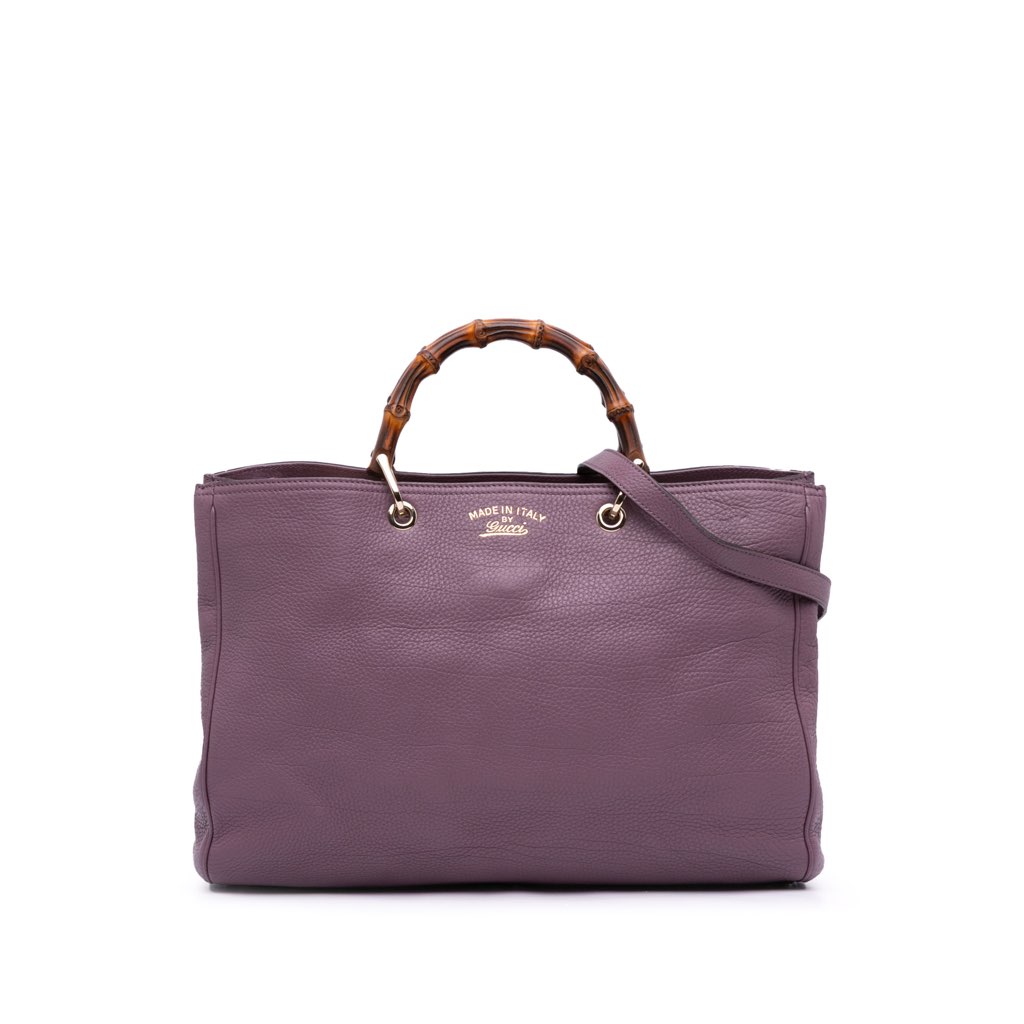 Gucci Large Calfskin Bamboo Shopper Satchel