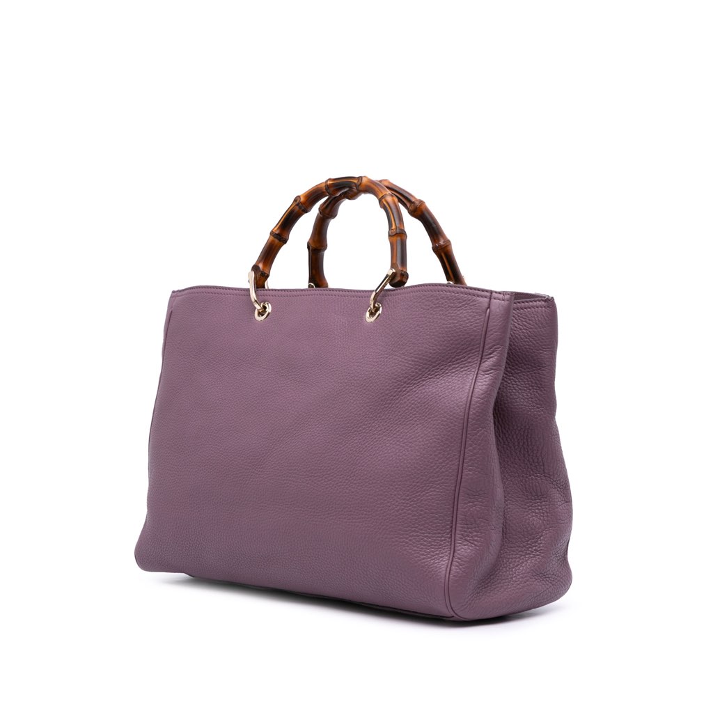 Gucci Large Calfskin Bamboo Shopper Satchel - 2