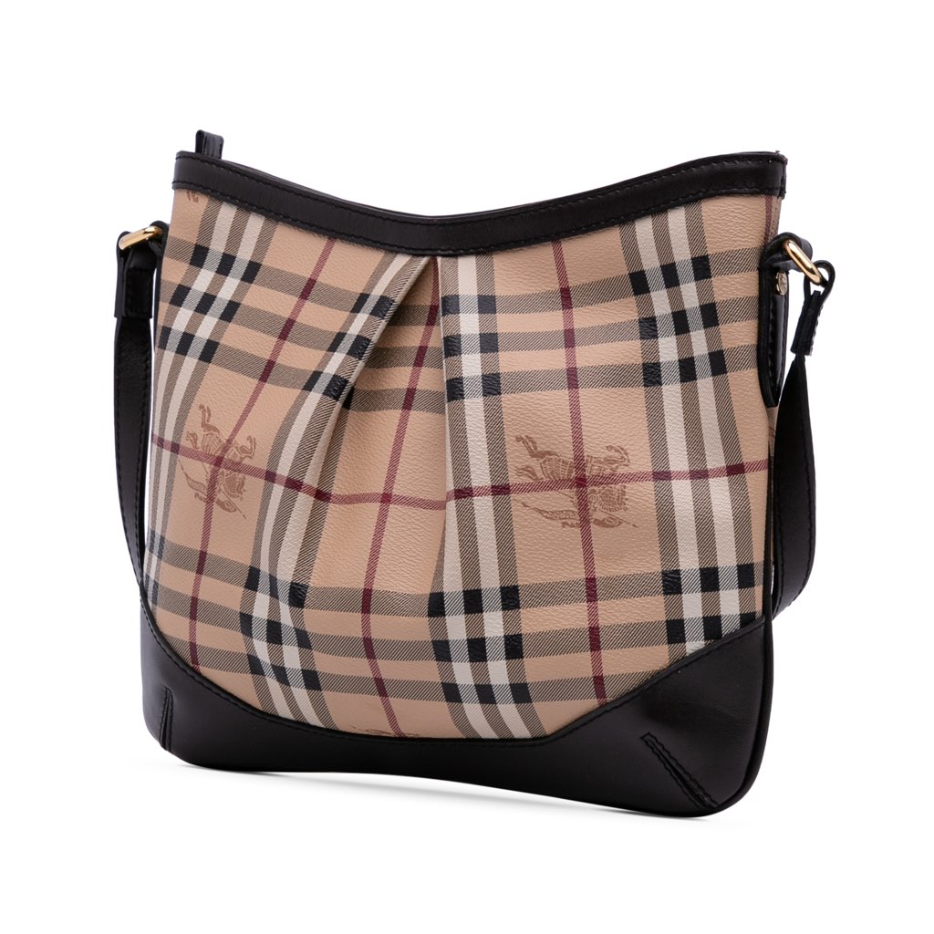 Burberry Medium Haymarket Check Coated Canvas Hartham Crossbody - Back view
