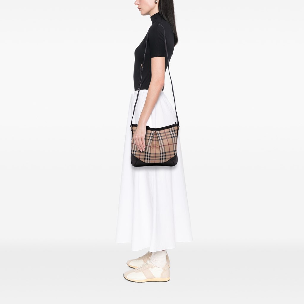 Burberry Medium Haymarket Check Coated Canvas Hartham Crossbody - Image 12