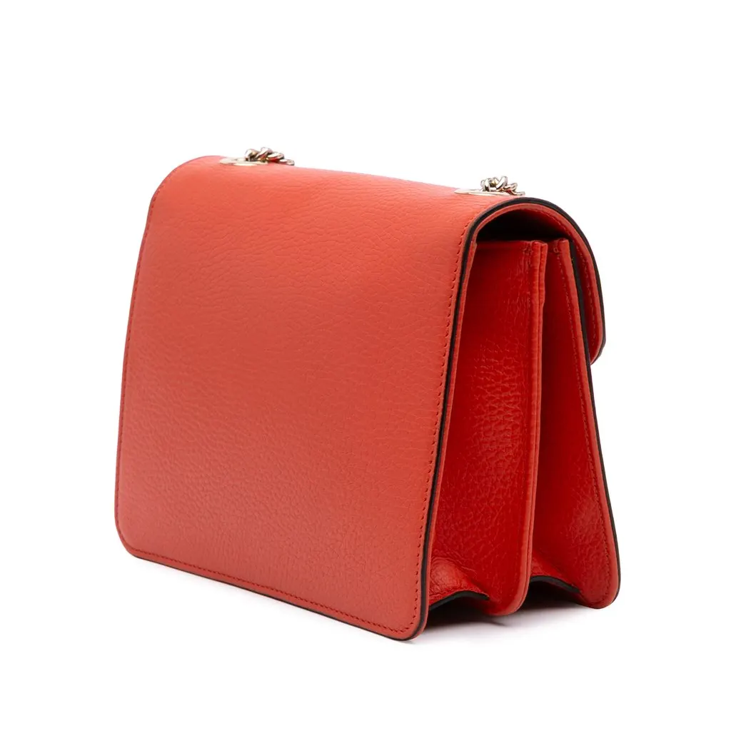 Gucci Small Dollar Calfskin Interlocking G Crossbody Orange Leather Good - Back View