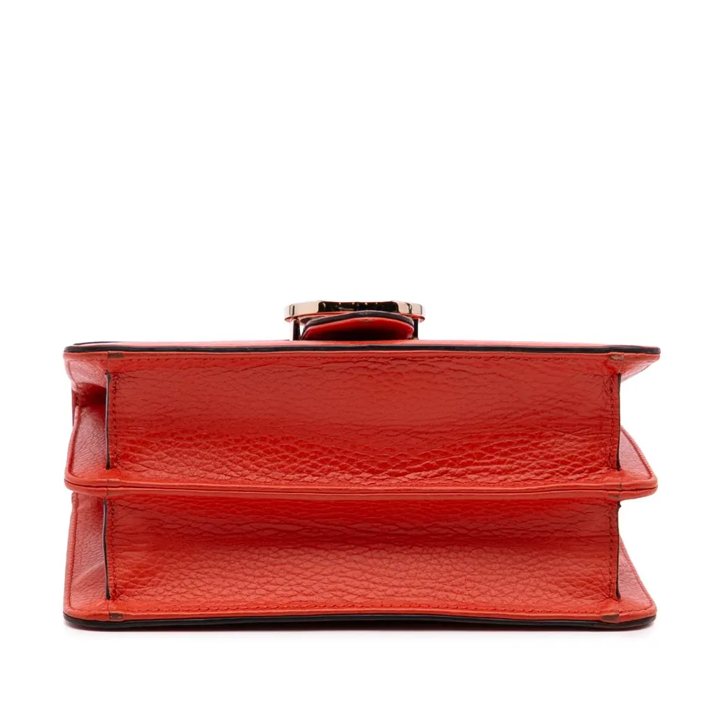 Gucci Small Dollar Calfskin Interlocking G Crossbody Orange Leather Good - Inside View