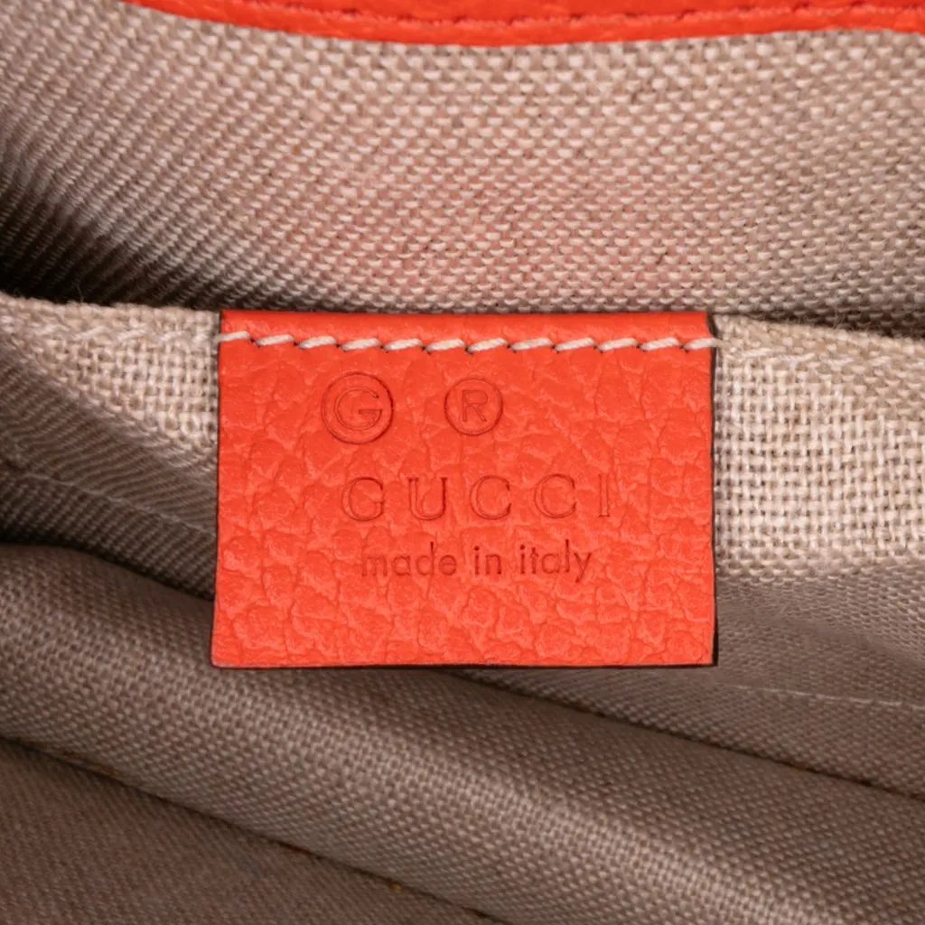 Gucci Small Dollar Calfskin Interlocking G Crossbody Orange Leather Good - Box View
