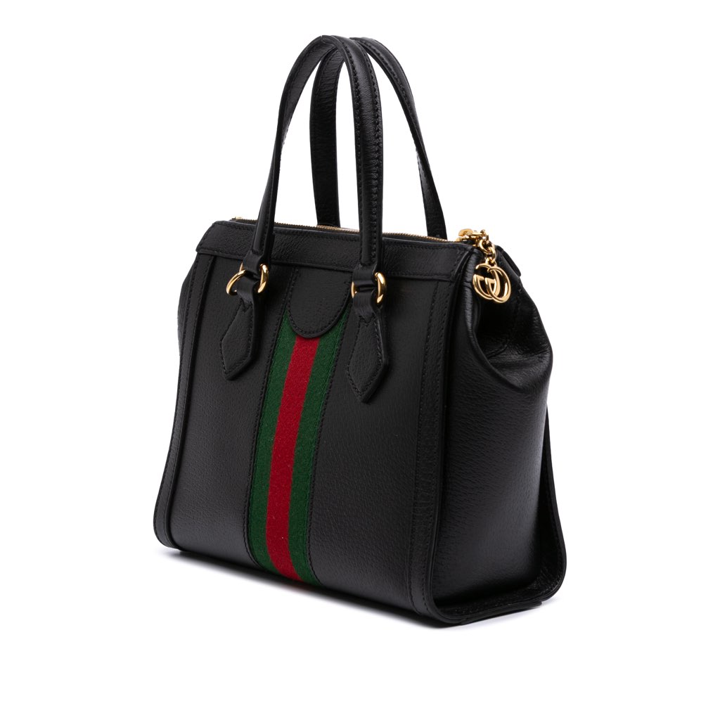 Gucci Small Leather Web Ophidia Satchel - 2