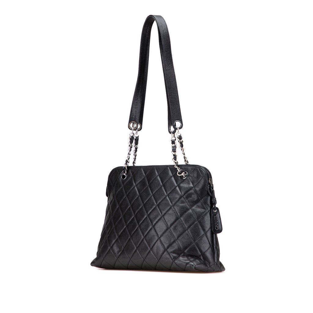 Chanel CC Quilted Caviar Front Pocket Shoulder Bag - Back view