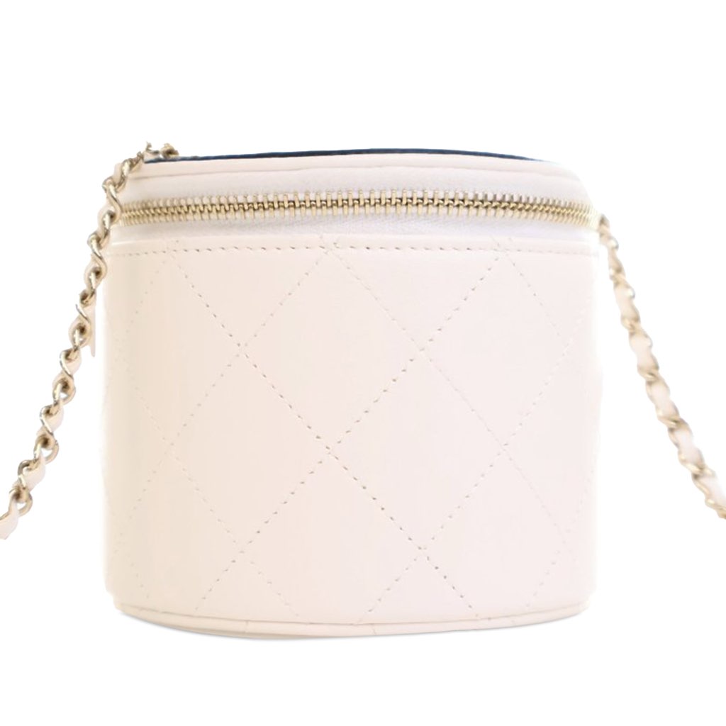 Chanel CC Lambskin Round Vanity Case - 2