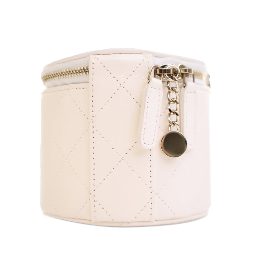Chanel CC Lambskin Round Vanity Case - 3