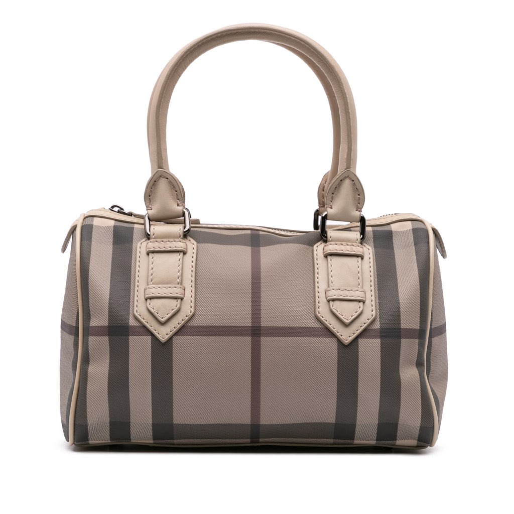 Burberry Smoke Check Coated Canvas Chester Boston Bag