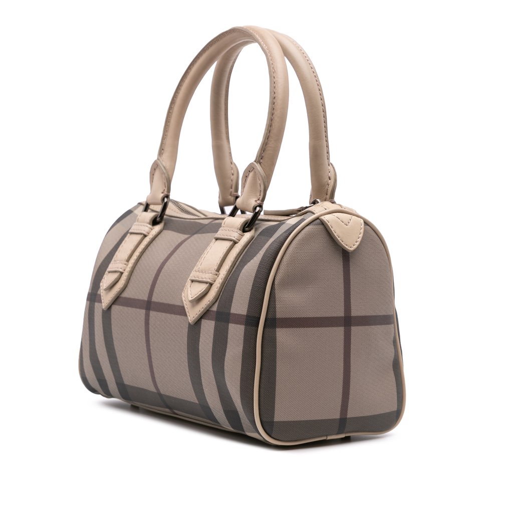 Burberry Smoke Check Coated Canvas Chester Boston Bag - Back view