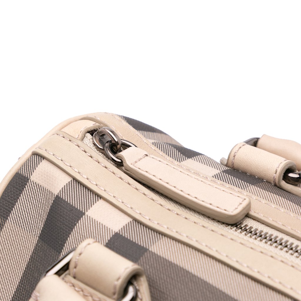Burberry Smoke Check Coated Canvas Chester Boston Bag - Detail 1
