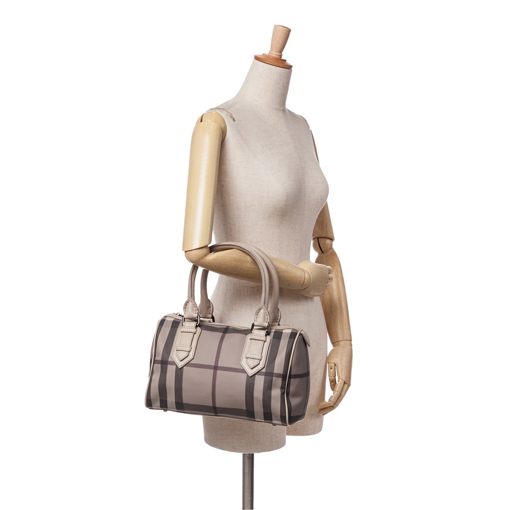 Burberry Smoke Check Coated Canvas Chester Boston Bag - Image 10