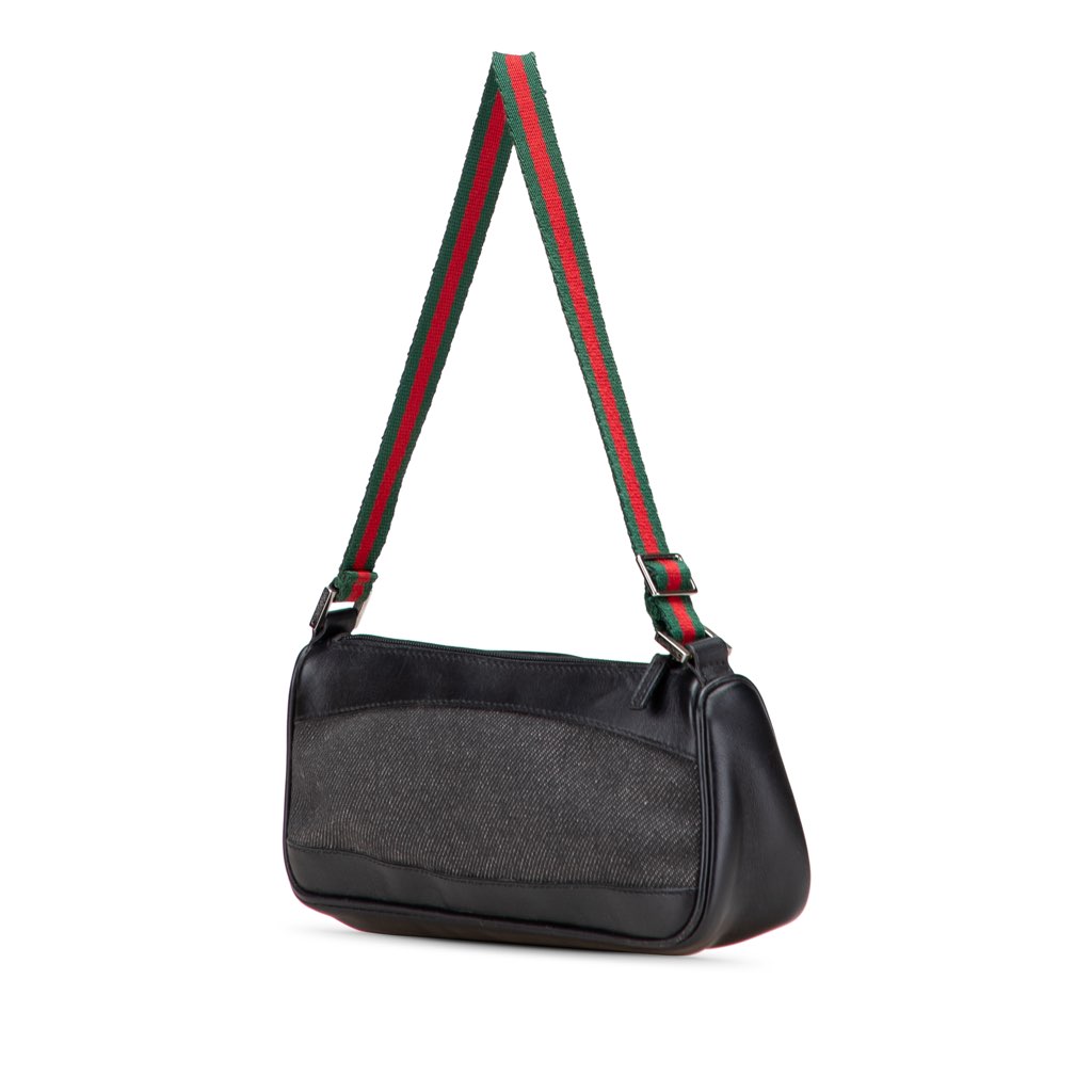 Gucci Denim Web Shoulder Bag - Back view