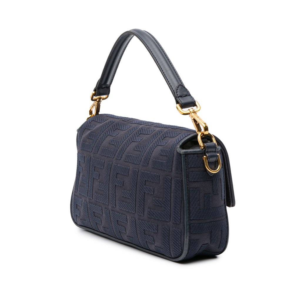 Fendi Zucca Embroidered Canvas Baguette Satchel - 2