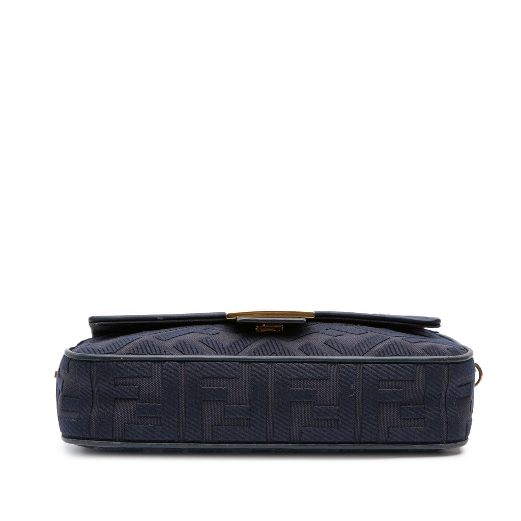 Fendi Zucca Embroidered Canvas Baguette Satchel - 3