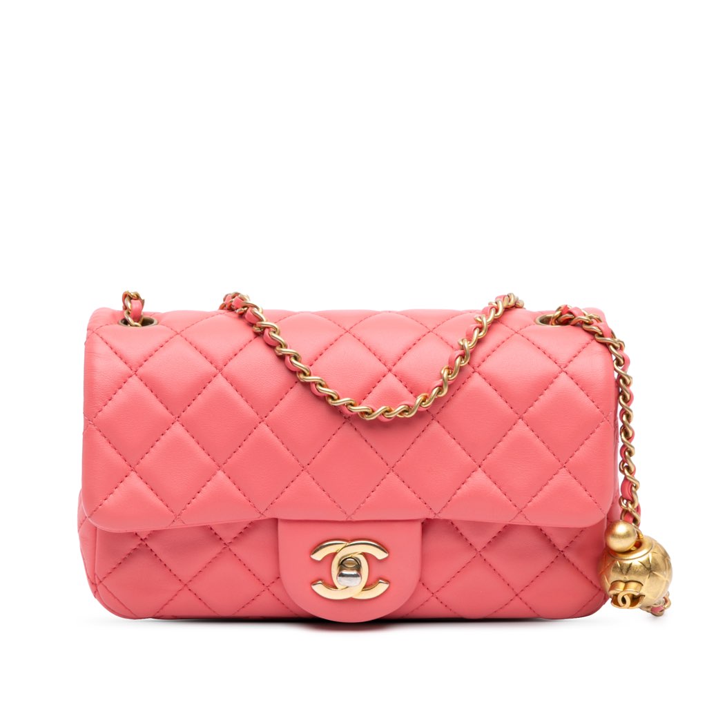 Chanel Mini Rectangular Classic Lambskin Pearl Crush Single Flap