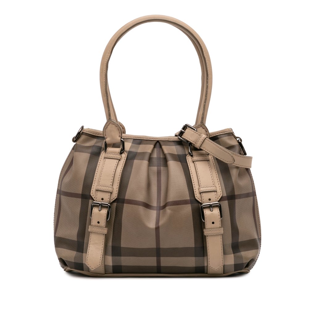 Burberry Smoke Check Coated Canvas Northfield Satchel