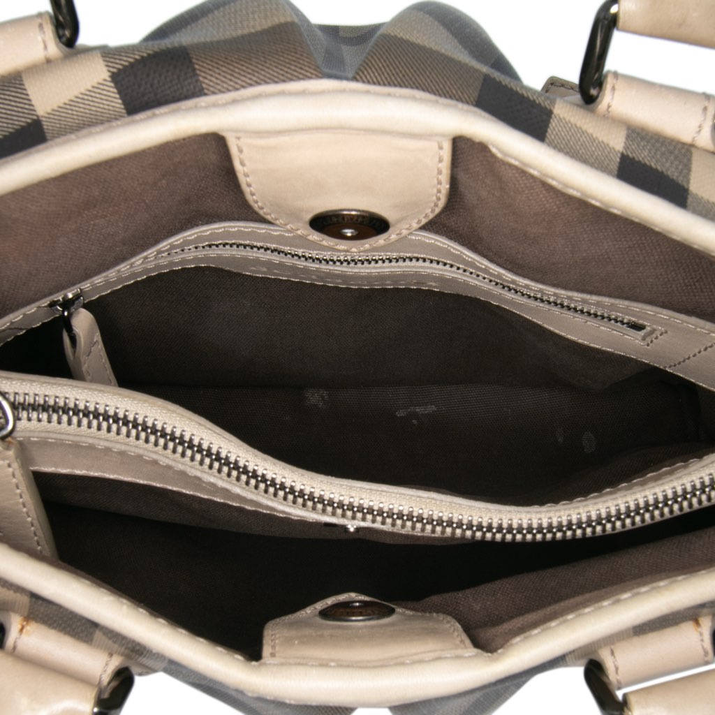 Burberry Smoke Check Coated Canvas Northfield Satchel - 4