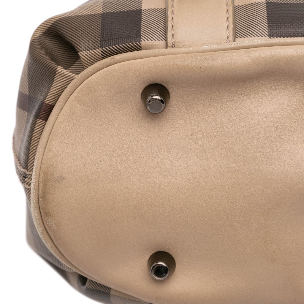 Burberry Smoke Check Coated Canvas Northfield Satchel - Image 11