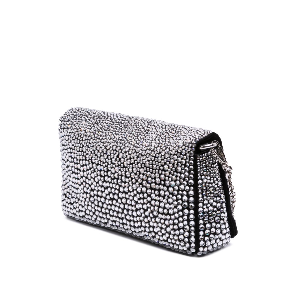 Miu Miu Mini Crystal Embellished Satin Chain Crossbody - 2