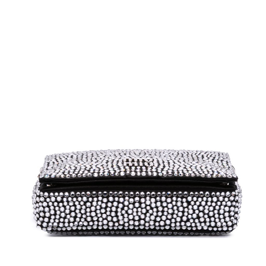 Miu Miu Mini Crystal Embellished Satin Chain Crossbody - 3