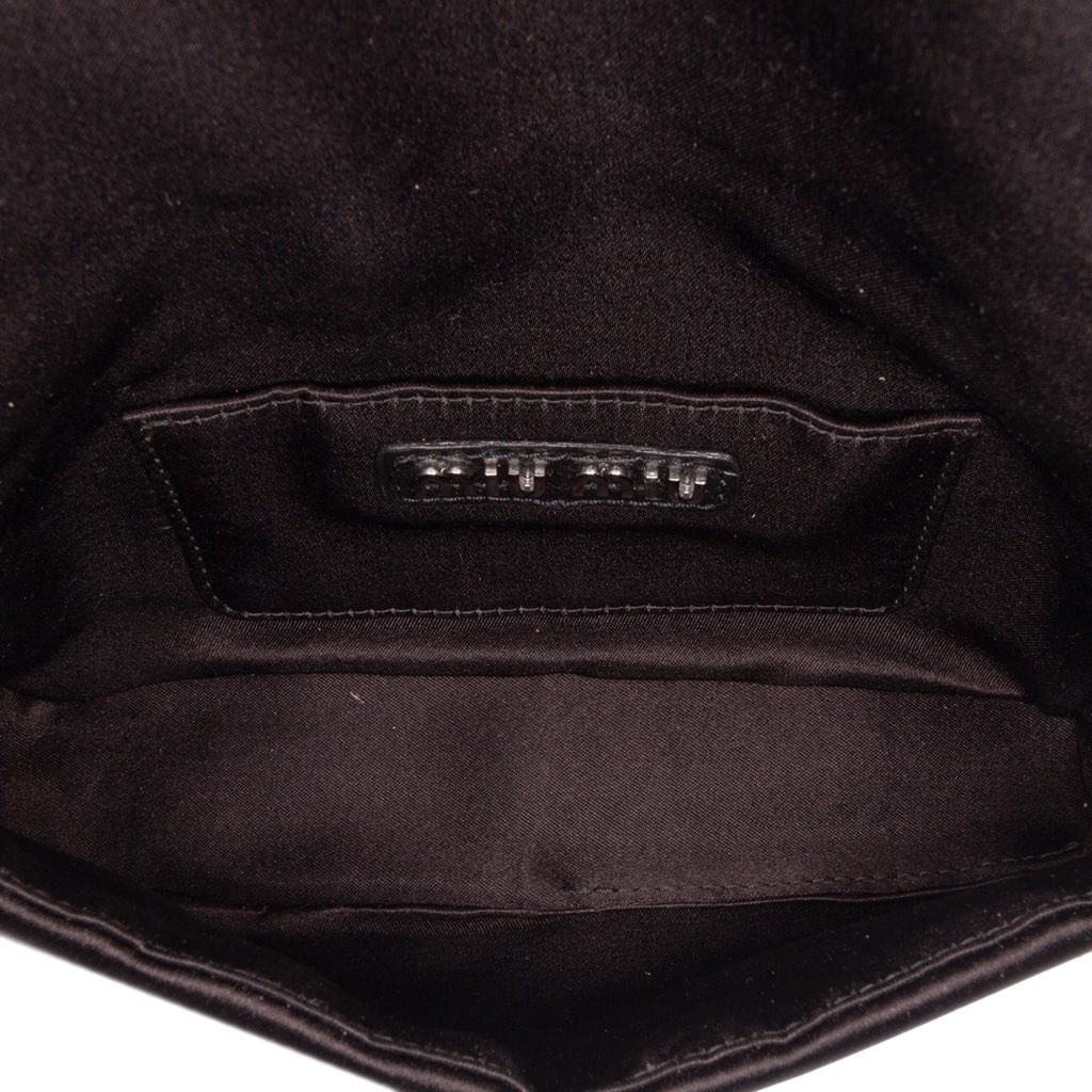 Miu Miu Mini Crystal Embellished Satin Chain Crossbody - 4