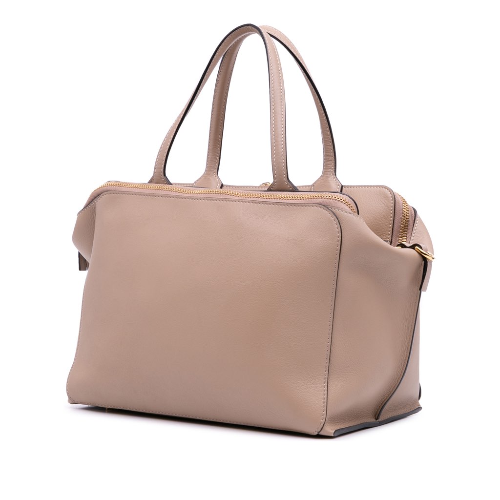 Loewe Anagram Leather Zipper Bag - Back view