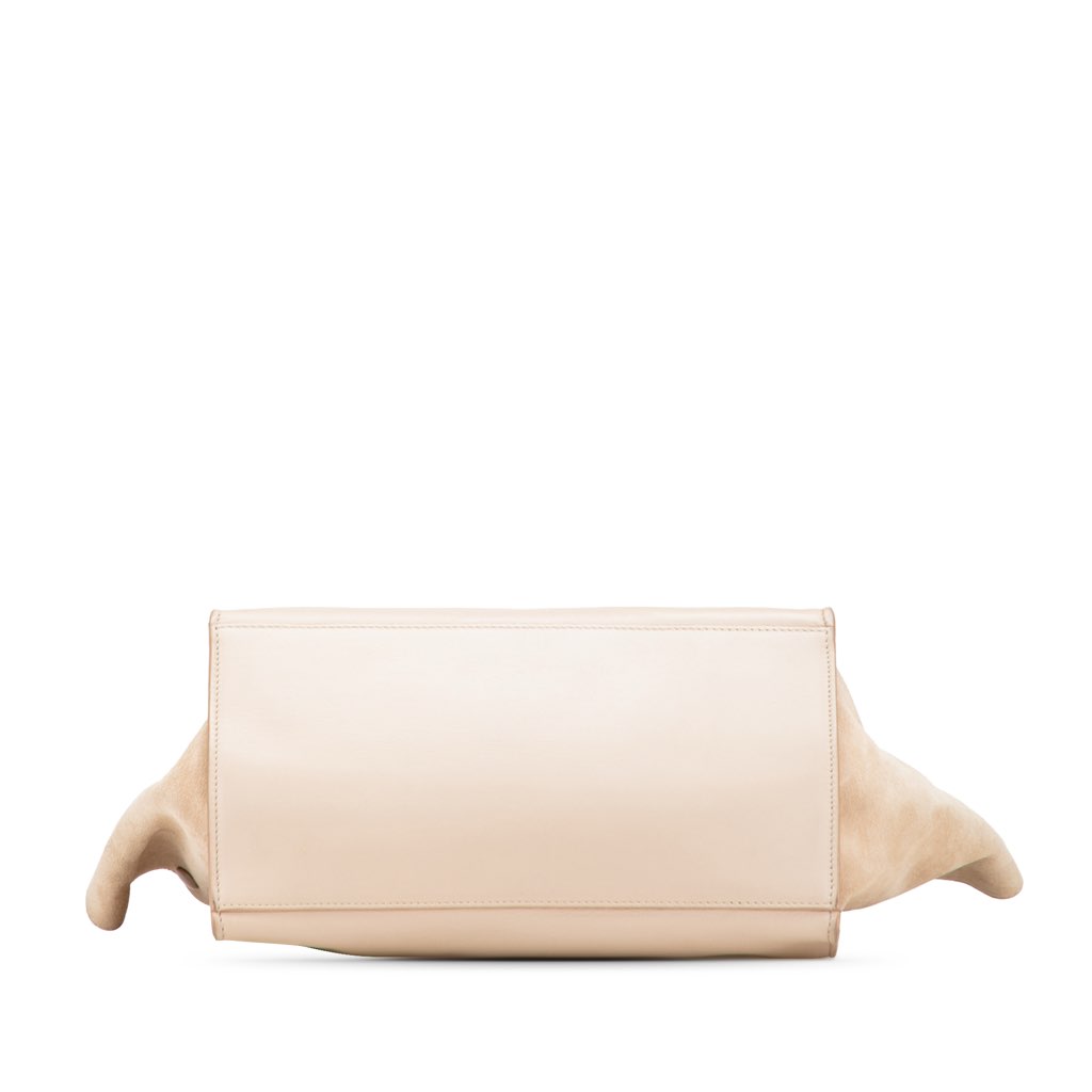Celine Medium Bicolor Calfskin and Suede Trapeze Satchel - Image 6