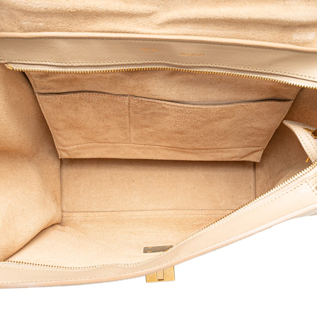 Celine Medium Bicolor Calfskin and Suede Trapeze Satchel - 4