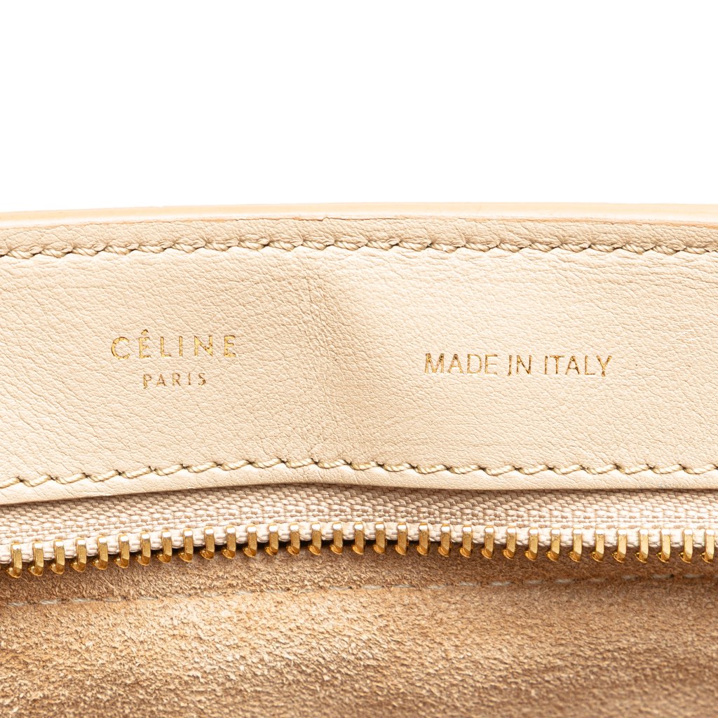 Celine Medium Bicolor Calfskin and Suede Trapeze Satchel - Detail 1
