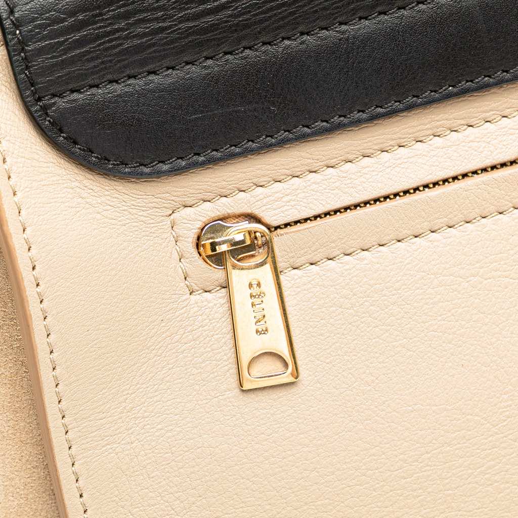 Celine Medium Bicolor Calfskin and Suede Trapeze Satchel - Image 10