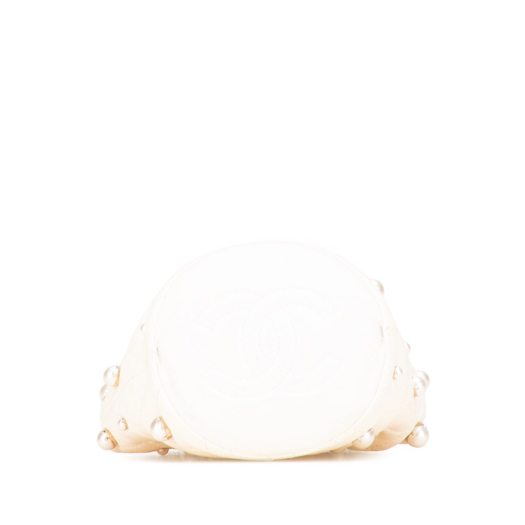 Chanel Mini Quilted Lambskin About Pearls Drawstring Bucket Bag - Image 6