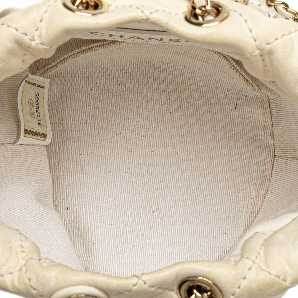 Chanel Mini Quilted Lambskin About Pearls Drawstring Bucket Bag - 4