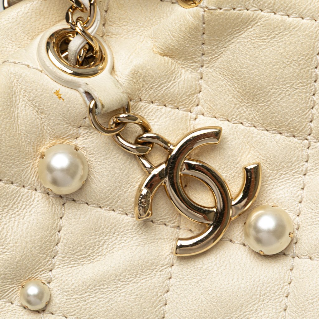 Chanel Mini Quilted Lambskin About Pearls Drawstring Bucket Bag - Detail 2
