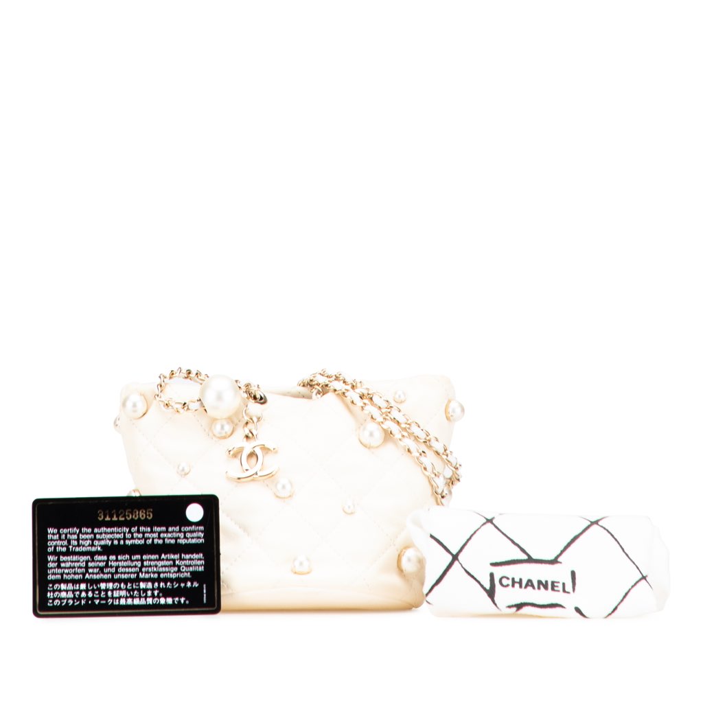 Chanel Mini Quilted Lambskin About Pearls Drawstring Bucket Bag - Image 12