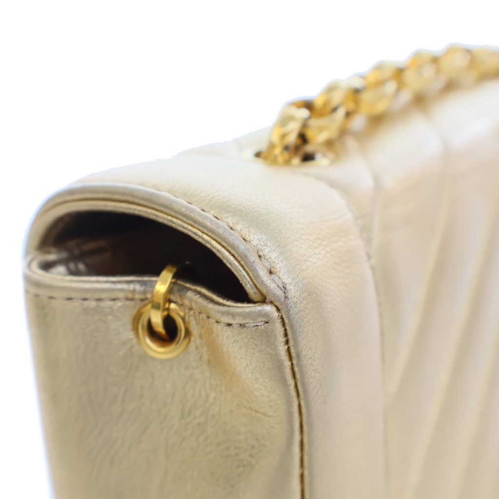 Chanel Small Chevron Metallic Lambskin V Stitch Bijoux Flap - 5