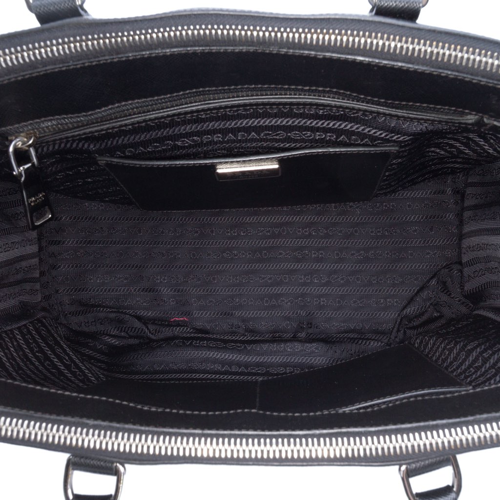 Prada Medium Saffiano Lux Studded Crystal Galleria Double Zip Satchel - 4