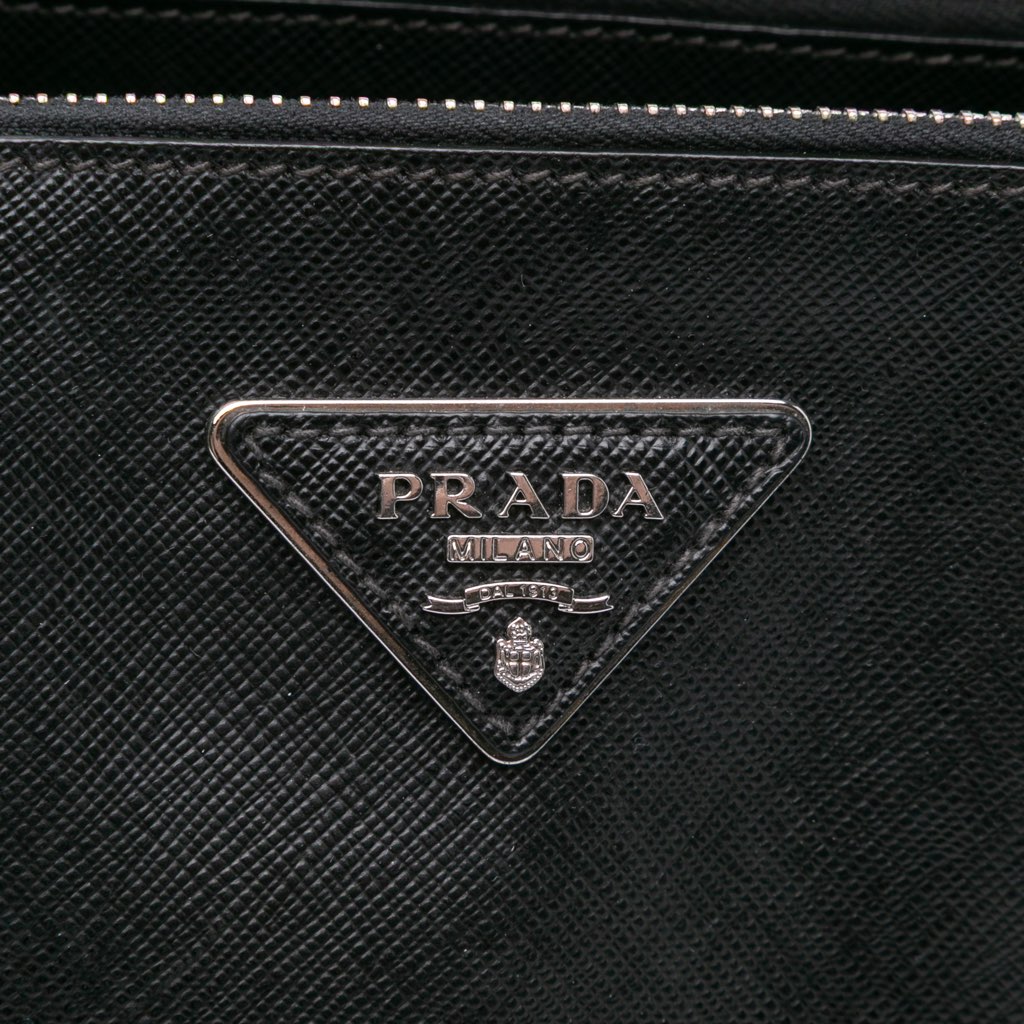 Prada Medium Saffiano Lux Studded Crystal Galleria Double Zip Satchel - 5