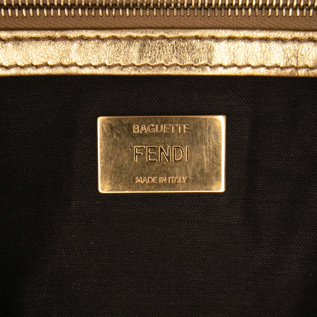 Fendi Zucca Embossed Leather Baguette Satchel - 5