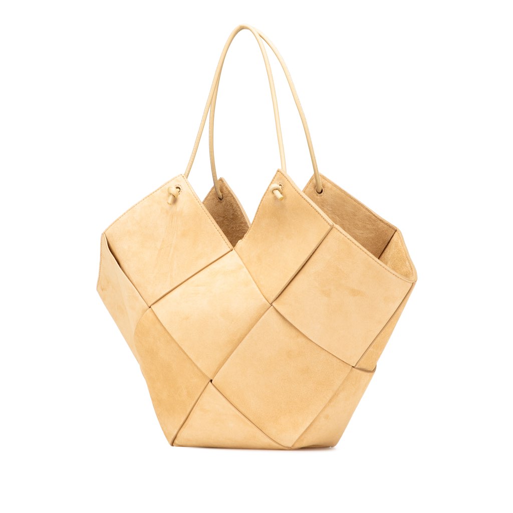 Bottega Veneta Maxi Suede Intrecciato Flower Basket Tote - 2